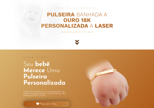 Landing Pages - Pulseira de Bebê